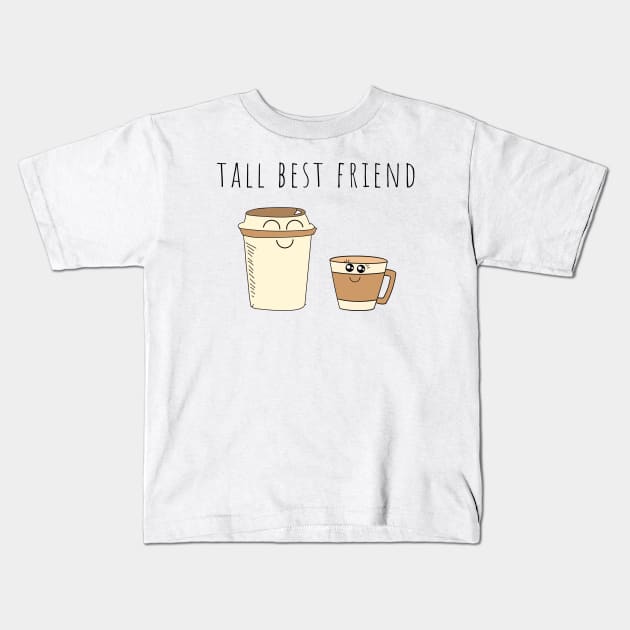 Tall Best Friend Cute Illustration Kids T-Shirt by A.P.